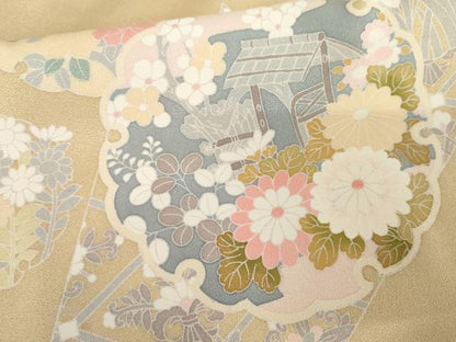 平和屋着物●訪問着　雪輪鳳凰花文　暈し染め　正絹　逸品　AABE0010cs