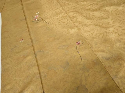 平和屋着物●訪問着　刺繍　辻が花　花蔦の葉文　暈し染め　金糸　正絹　逸品　AABE0012cs