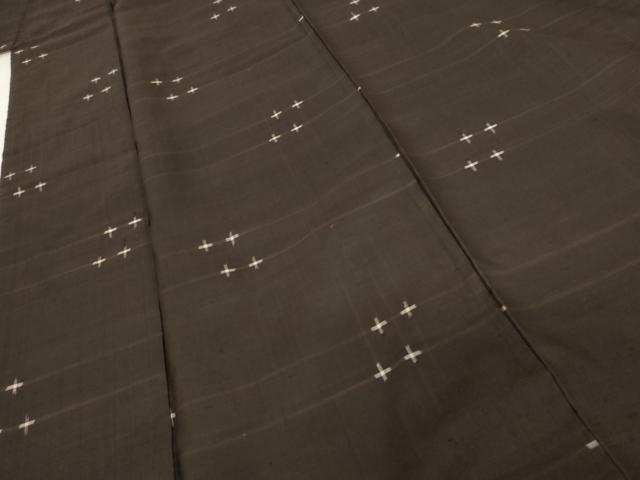 平和屋着物●上質な紬　十字　正絹　逸品　AABE0023cs