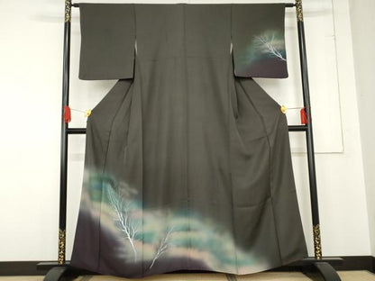 平和屋着物●訪問着 手描き 枝木文 暈し染め 正絹 逸品 AABE0028cs