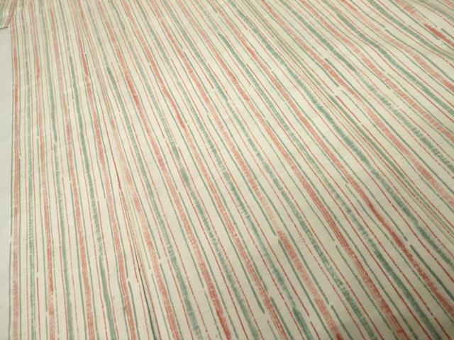 平和屋着物▽染司よしおか 五代目 吉岡幸雄 紬 単衣 縞 正絹 逸品 AABE0032cs