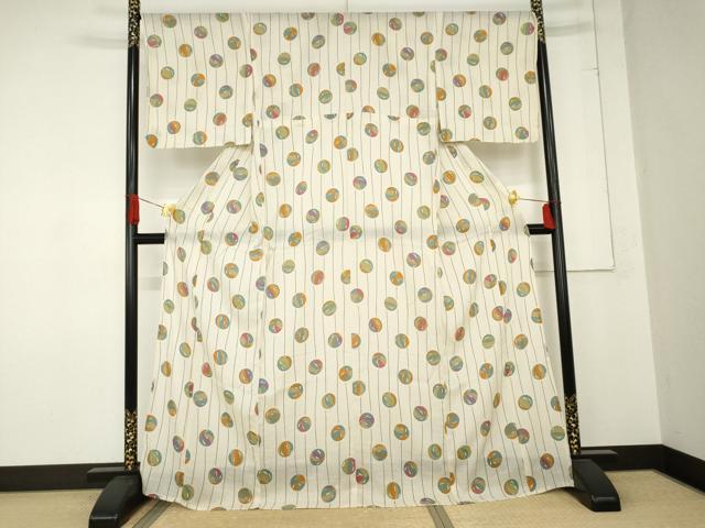 平和屋着物＊夏物 世界的ファッションデザイナー 山本寛斎 kansaiブランド 毬文 小紋 逸品 AABE0035cs