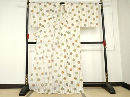 平和屋着物＊夏物 世界的ファッションデザイナー 山本寛斎 kansaiブランド 毬文 小紋 逸品 AABE0035cs