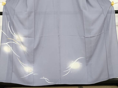 平和屋着物＊夏物　訪問着　刺繍　草花文　暈し染め　金糸　金彩　正絹　逸品　AABE0038cs