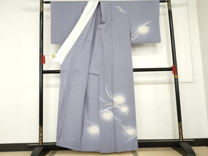 平和屋着物＊夏物　訪問着　刺繍　草花文　暈し染め　金糸　金彩　正絹　逸品　AABE0038cs