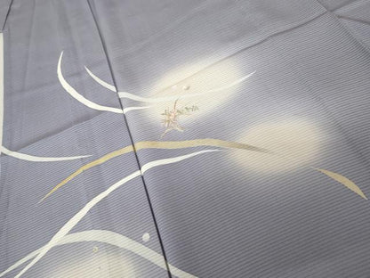 平和屋着物＊夏物　訪問着　刺繍　草花文　暈し染め　金糸　金彩　正絹　逸品　AABE0038cs