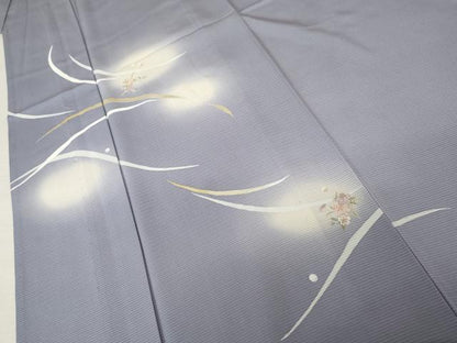 平和屋着物＊夏物　訪問着　刺繍　草花文　暈し染め　金糸　金彩　正絹　逸品　AABE0038cs