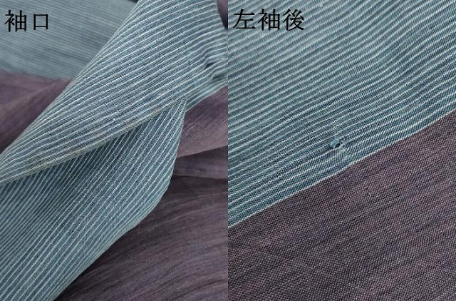 平和屋着物＊夏物 本場小千谷ちぢみ 間道 麻 逸品 AABE0041cs