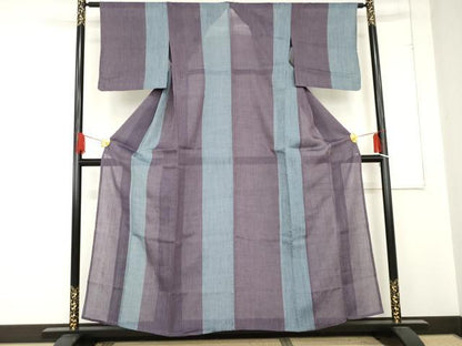平和屋着物＊夏物 本場小千谷ちぢみ 間道 麻 逸品 AABE0041cs