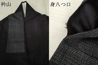 平和屋着物▽本場結城紬 重要無形文化財 単衣 100亀甲 飛び亀甲 色紙文 正絹 逸品 AABE0042cs