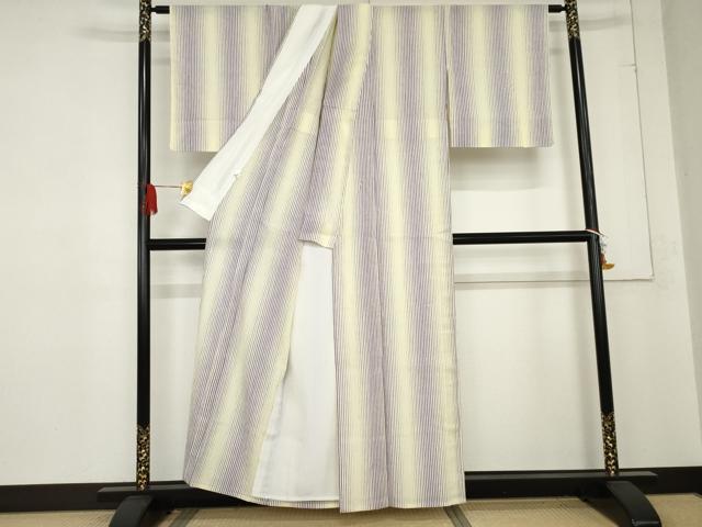 平和屋着物＊夏物 小紋 縞 綿・麻 逸品 AABE0043cs