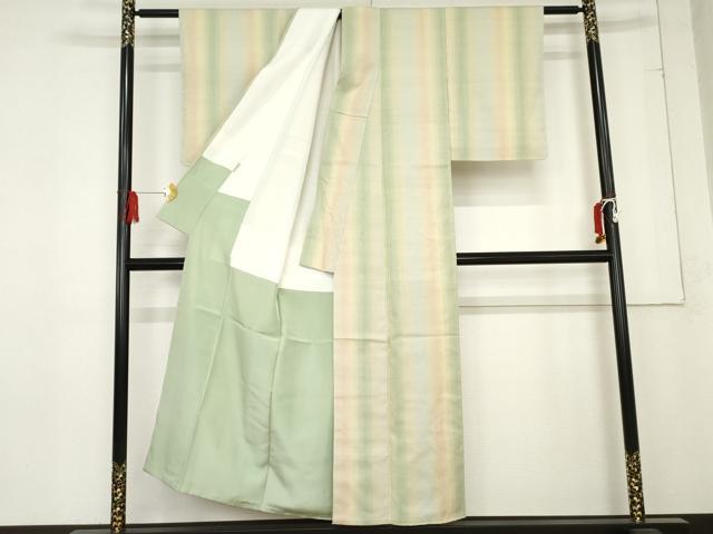 平和屋着物●紅花紬　米沢　青山みとも　霞間道　たとう紙付き　正絹　逸品　未使用　AABE0052cs