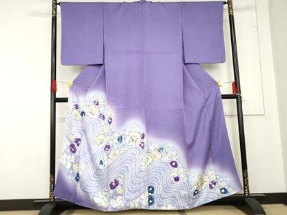 平和屋着物●染色作家　小倉淳史　色留訪問着　辻が花　絞り　暈し染め　正絹　逸品　AABE0069cs