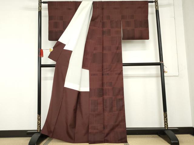 平和屋着物●本場染大島紬 変わり縞 正絹 逸品 AABE0070cs