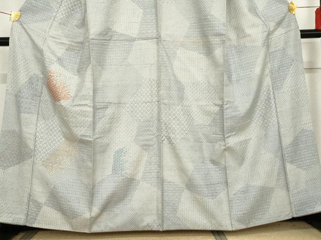 平和屋着物●訪問着 紬地 刺繍 切嵌吉祥文 正絹 逸品 AABE0082cs