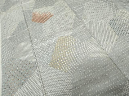 平和屋着物●訪問着 紬地 刺繍 切嵌吉祥文 正絹 逸品 AABE0082cs