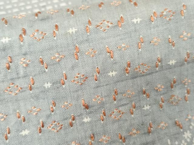 平和屋着物●訪問着 紬地 刺繍 切嵌吉祥文 正絹 逸品 AABE0082cs