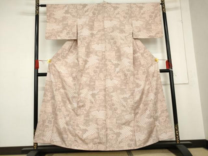 平和屋着物●本場大島紬 絞り 風景枝花文 正絹 逸品 AABE0088cs