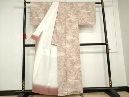 平和屋着物●本場大島紬 絞り 風景枝花文 正絹 逸品 AABE0088cs