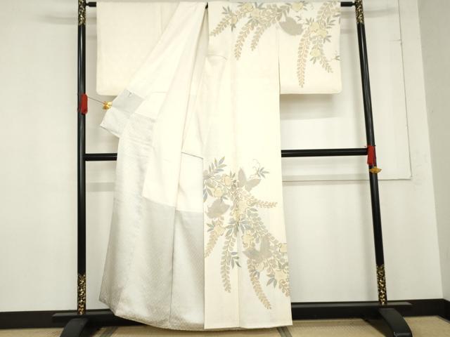 平和屋着物●訪問着　辻が花　総絞り　花蝶文　金彩　正絹　逸品　AABE0101cs