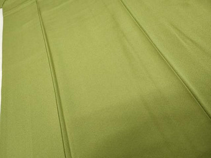 平和屋着物●上質な色無地 松葉色 正絹 逸品 AABE0104cs