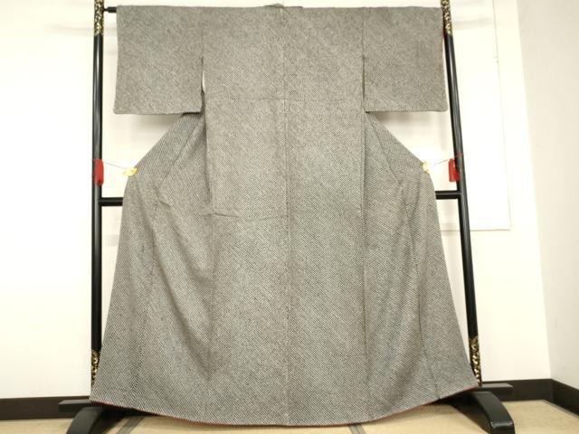平和屋着物●大変加工の良い総絞り小紋　黒地　正絹　逸品　AABE0119cs