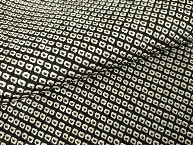 平和屋着物●大変加工の良い総絞り小紋　黒地　正絹　逸品　AABE0119cs
