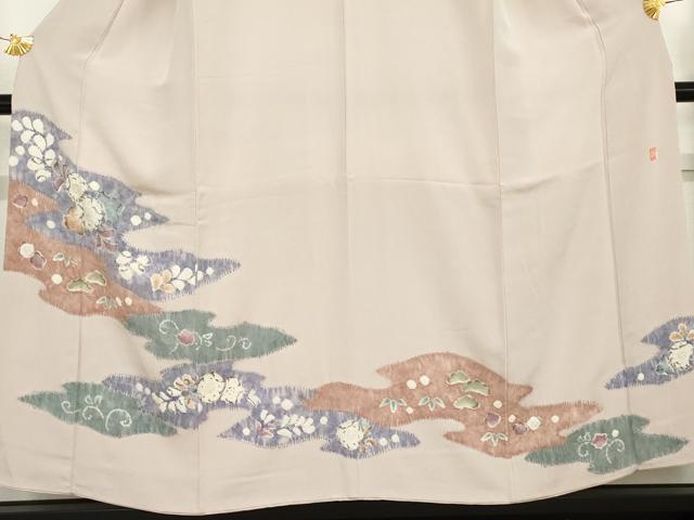平和屋着物●十日町　名門　滝泰謹製　色留袖　辻が花　絞り　正絹　逸品　AABE0129cs