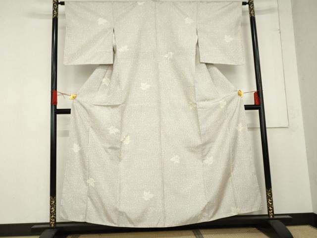 平和屋着物●上質な紬　舞花文　正絹　逸品　AABE0133cs