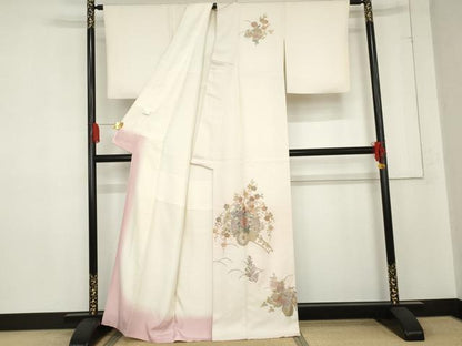 平和屋着物●訪問着　作家物　花車文　暈し染め　金彩　正絹　逸品　AABE0137cs