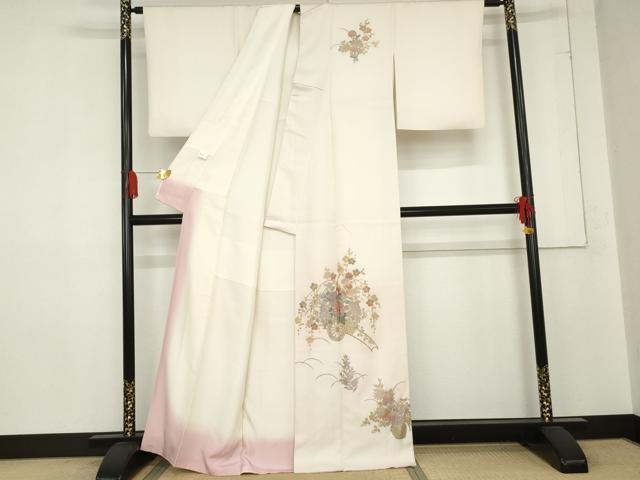 平和屋着物●訪問着　作家物　花車文　暈し染め　金彩　正絹　逸品　AABE0137cs
