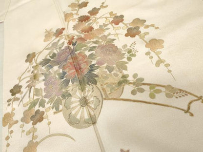 平和屋着物●訪問着　作家物　花車文　暈し染め　金彩　正絹　逸品　AABE0137cs