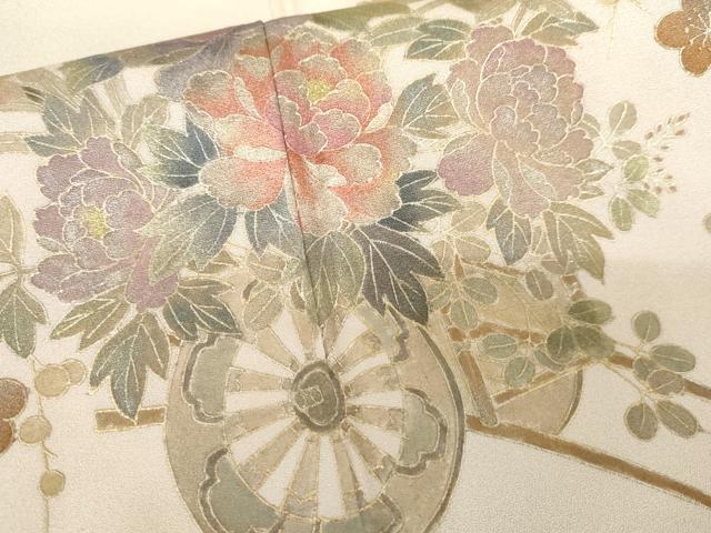平和屋着物●訪問着　作家物　花車文　暈し染め　金彩　正絹　逸品　AABE0137cs