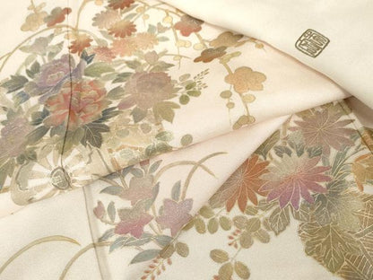 平和屋着物●訪問着　作家物　花車文　暈し染め　金彩　正絹　逸品　AABE0137cs