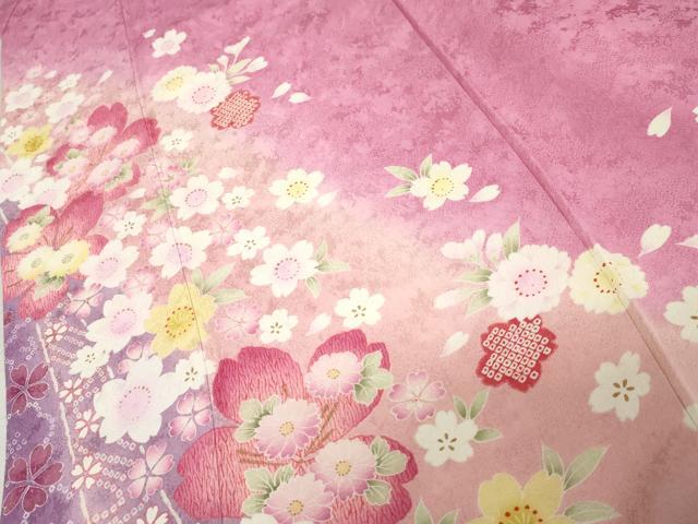 平和屋着物○豪華振袖 舞花文 暈し染め 金彩 正絹 逸品 AABE0140cs