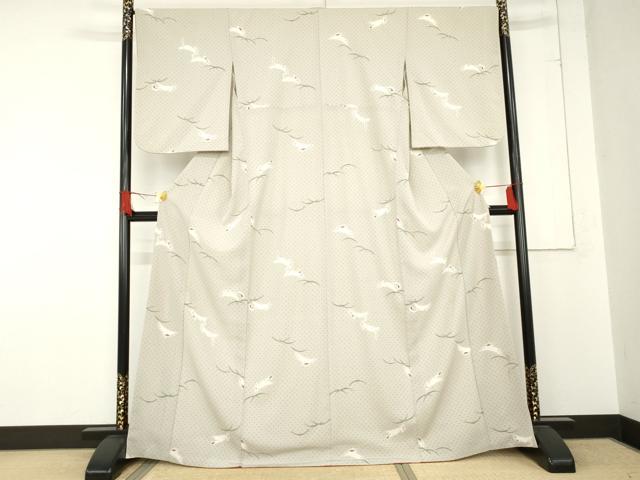 平和屋着物●撫松庵　小紋　跳び兎　猫　鼠　洗える着物　AABE0180cs