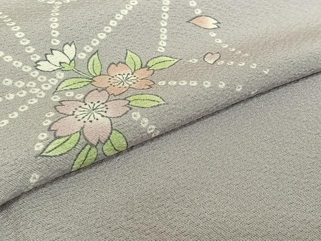 平和屋着物▽上質な小紋 単衣 舞花文 ロング丈 正絹 逸品 AABE0204jh