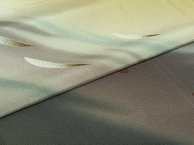 平和屋着物▽色留訪問着 単衣 作家物 箔散らし文様 暈し染め 金彩 正絹 逸品 AABE0205jh