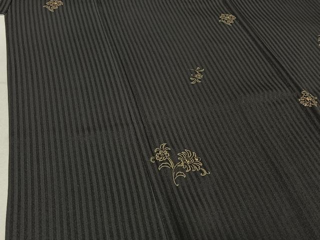 平和屋着物▽上質な小紋 単衣 印傳 更紗花文 さが美扱い 正絹 逸品 AABE0206jh