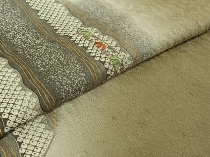 平和屋着物▽林淳一　訪問着　単衣　刺繍　雪輪文　暈し染め　金彩　金糸　正絹　逸品　AABK4620cs