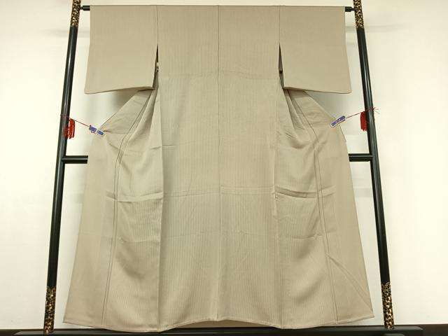 平和屋着物▽お召 単衣 縞 正絹 逸品 AABE0213jh