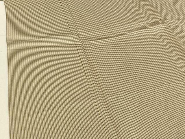 平和屋着物▽お召 単衣 縞 正絹 逸品 AABE0213jh