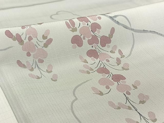 平和屋着物▽訪問着 単衣 作家物 手描き 藤花房 暈し染め 正絹 逸品 AABE0220jh