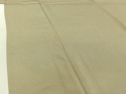 平和屋着物▽上質な色無地 単衣 利休白茶色 正絹 逸品 AABE0225jh