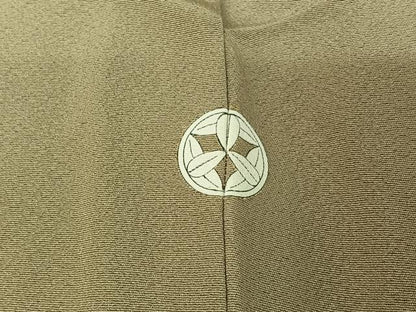 平和屋着物▽上質な色無地 単衣 利休白茶色 正絹 逸品 AABE0225jh