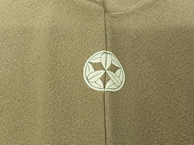 平和屋着物▽上質な色無地 単衣 利休白茶色 正絹 逸品 AABE0225jh