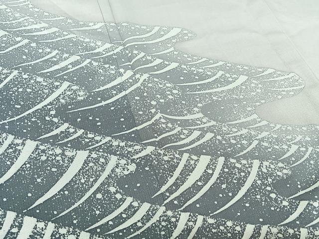 平和屋着物▽訪問着 単衣 作家物 流水文 正絹 逸品 AABE0226jh