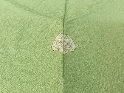 平和屋着物▽上質な色無地 単衣 花尽くし地紋 夏虫色 正絹 逸品 AABE0228jh