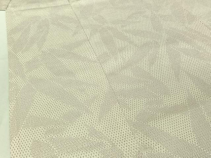 平和屋着物▽本塩沢 単衣 110亀甲 笹の葉文 正絹 逸品 AABE0233jh