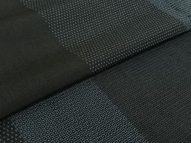 平和屋着物▽本塩沢 単衣 150亀甲 短冊文 正絹 逸品 AABE0235jh